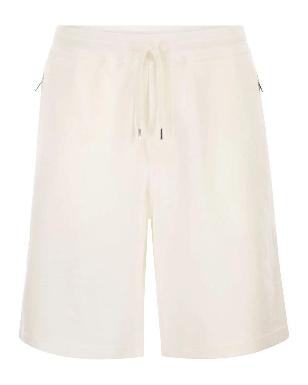 Brunello Cucinelli Natural Techno Cotton Fleece Bermuda Shorts for men