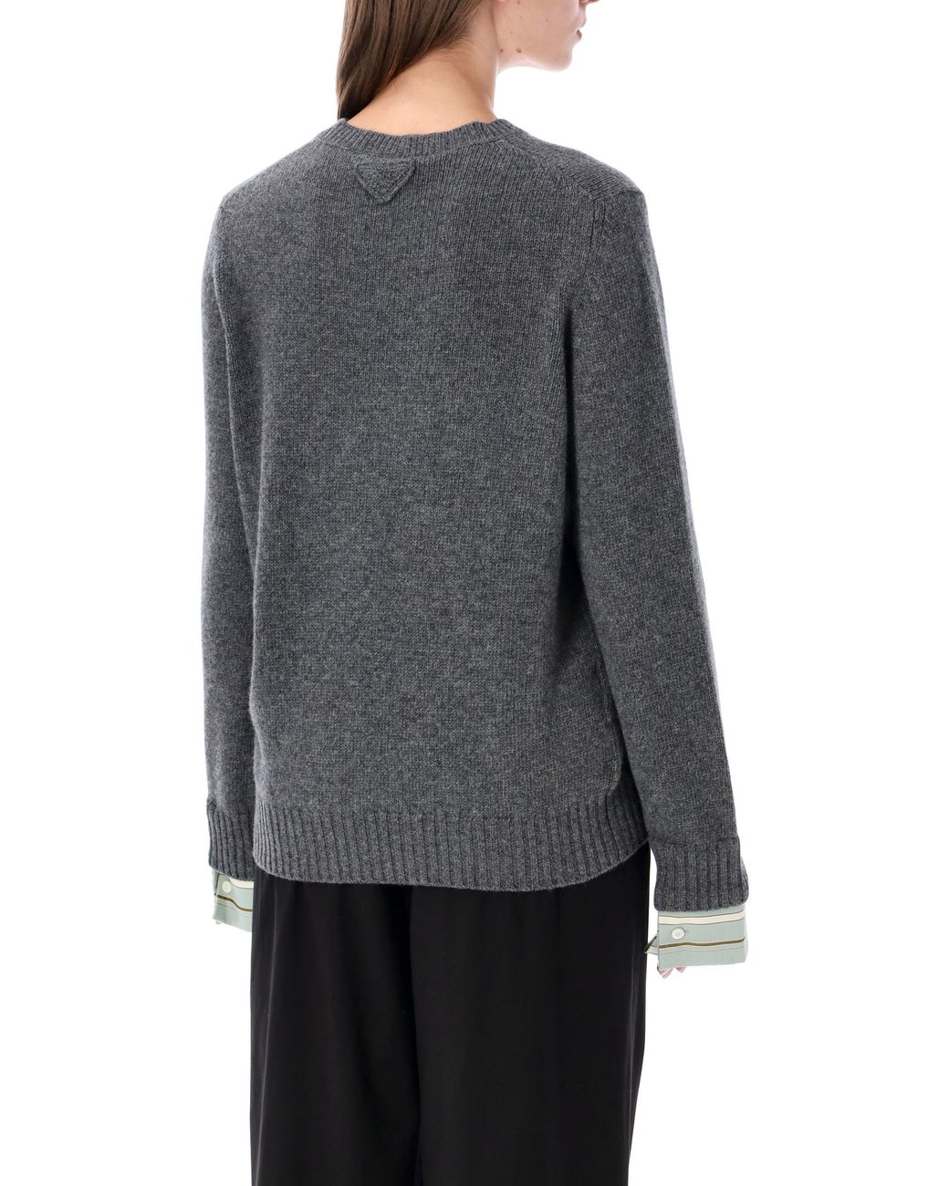 Prada Gray Wool And Cashmere Sweater