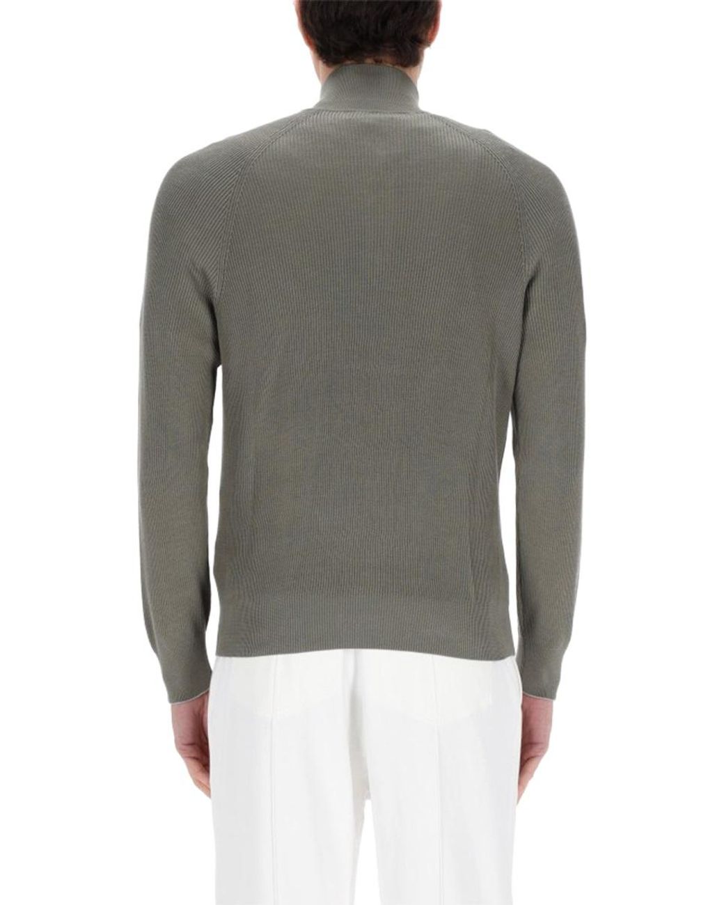 Brunello Cucinelli Gray Shirt With Zip for men