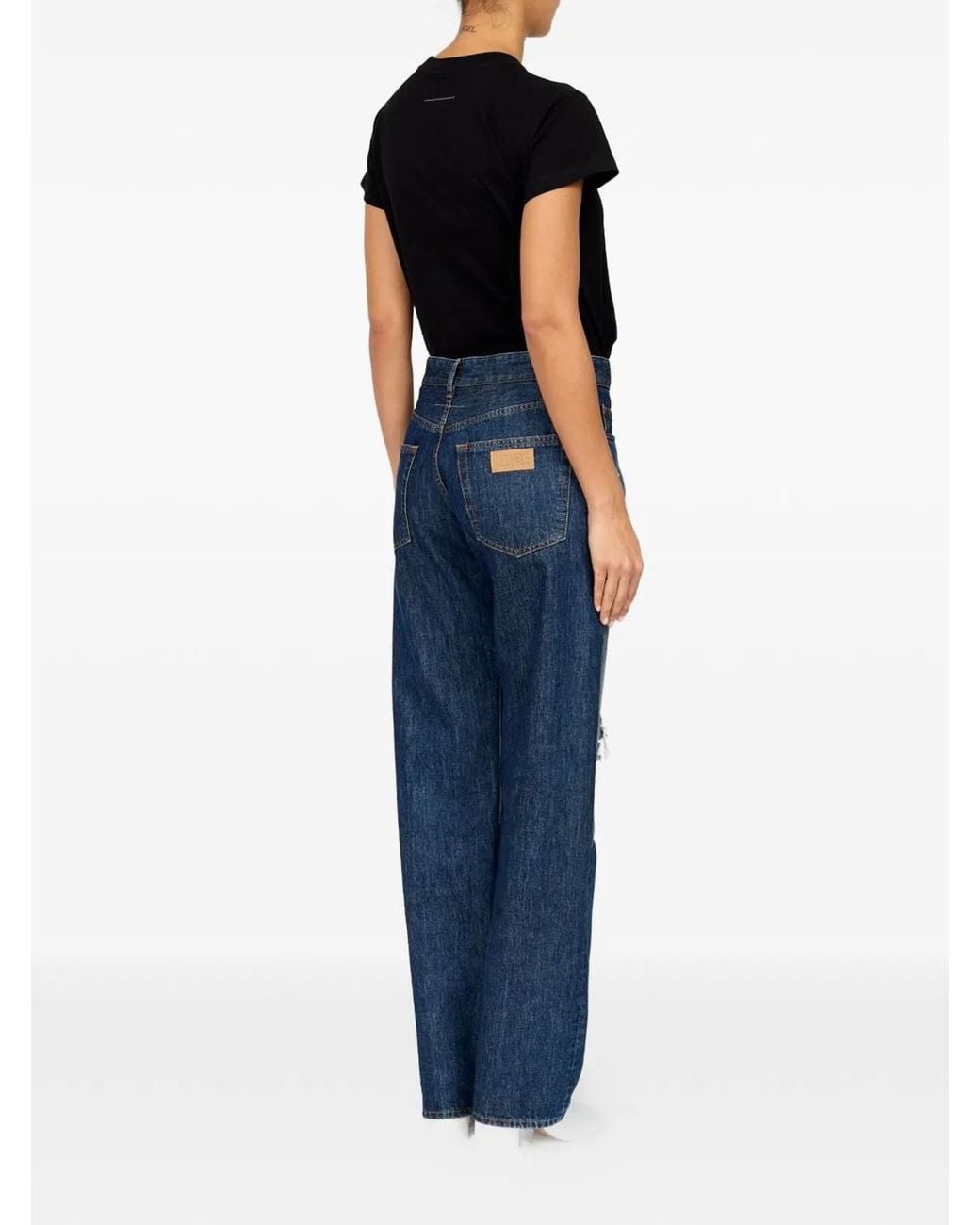 MM6 by Maison Margiela Blue Barrel Denim Cotton Jeans