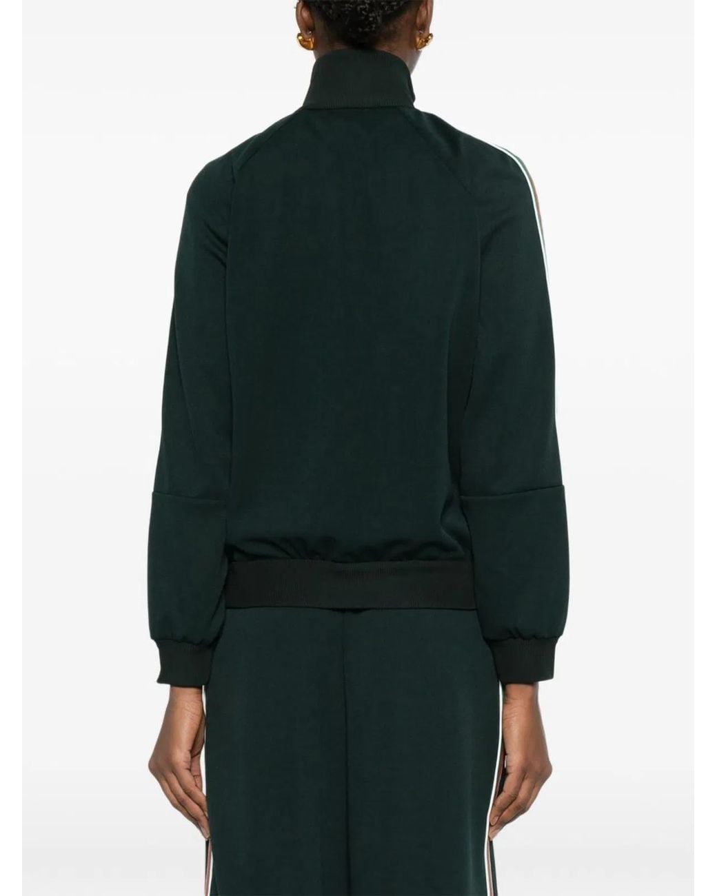 Gucci Black Logo Stripe Zip Ribbed