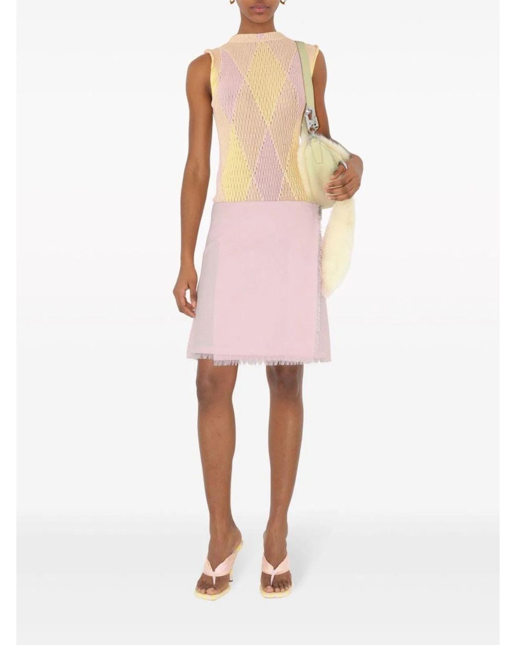 Burberry Pink Embroidered Cotton Blend Top