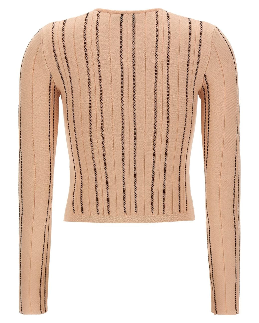 Elisabetta Franchi Pink Cropped Knit Cardigan