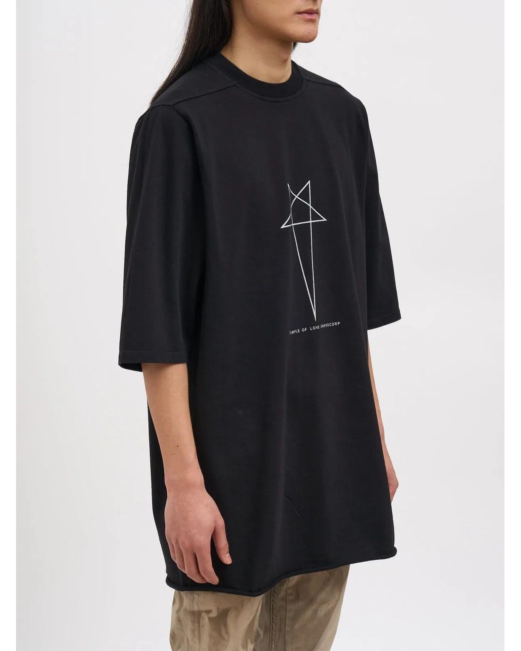 Rick Owens Black Jumbo Ss Ts T-Shirt for men