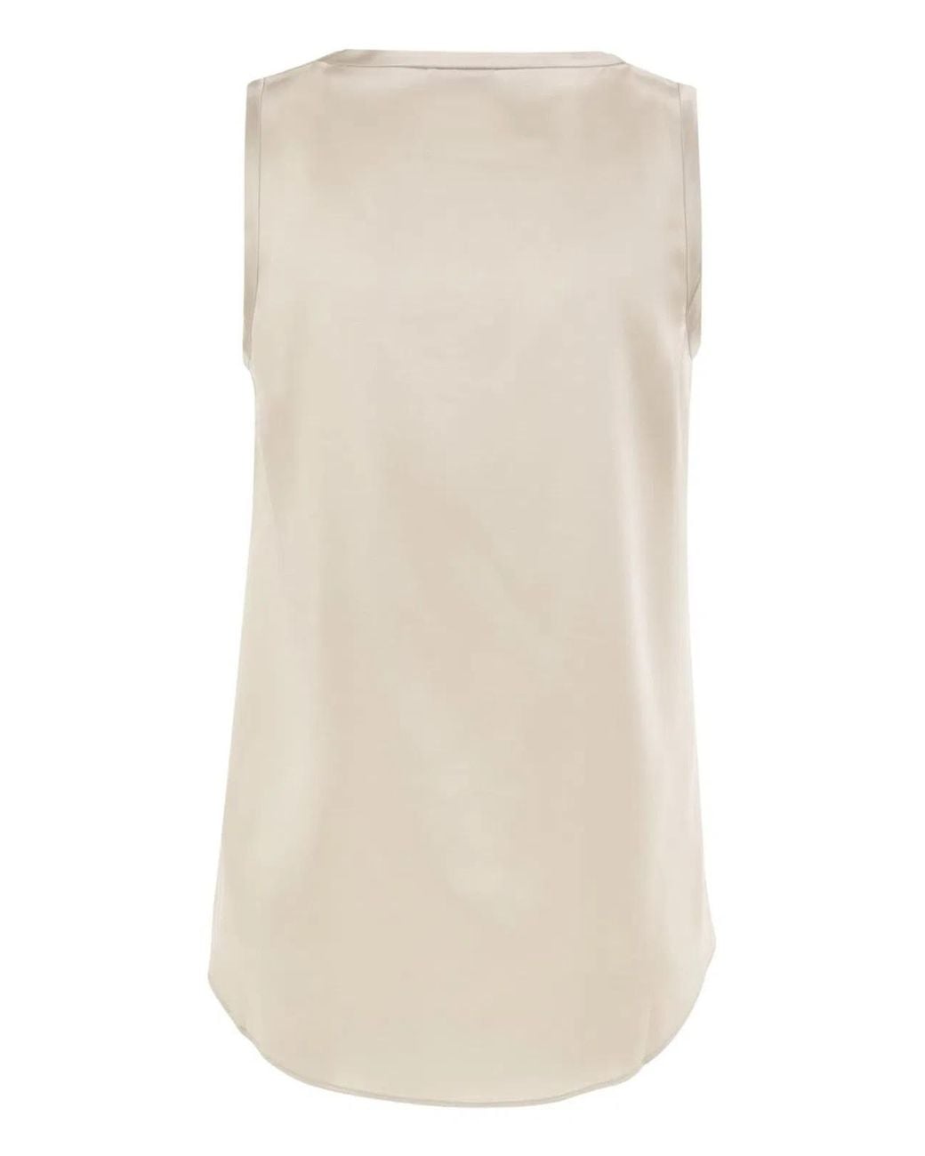 Brunello Cucinelli Natural Stretch Silk Satin Top