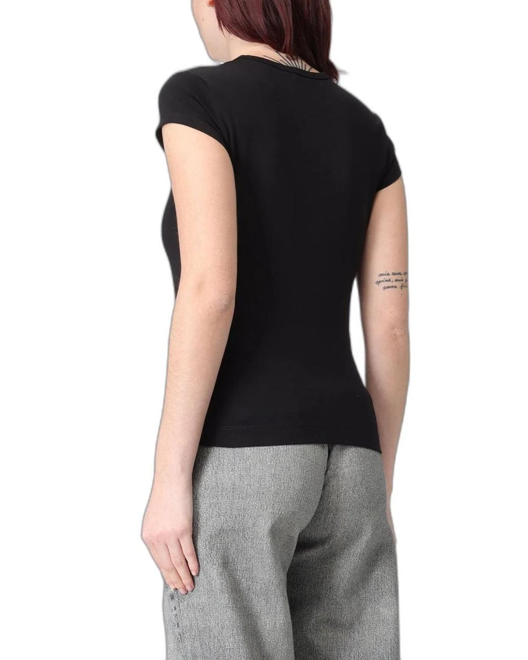 DIESEL Black T-Angie-Od T-Shirt With Cut-Out Embroidered Logo