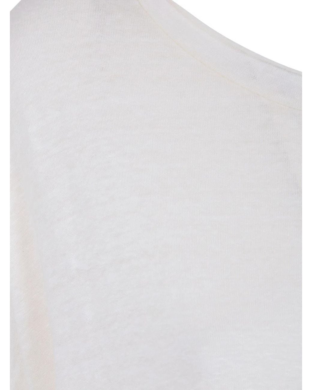 Labo.art White "Ata" Lieto Linen Round Neck Sweater