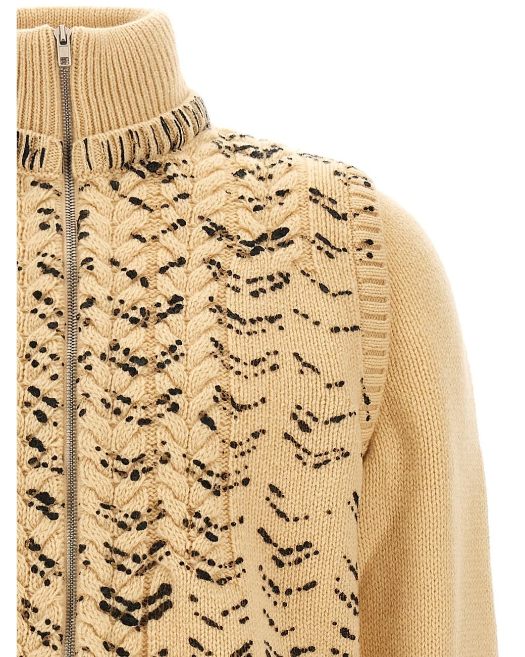 Maison Margiela Natural Openwork Knit Cardigan for men