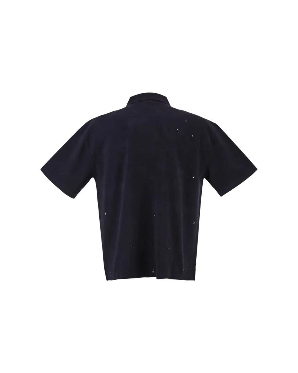 Carhartt Blue Cotton Polo Shirt With Paint Splatter Details