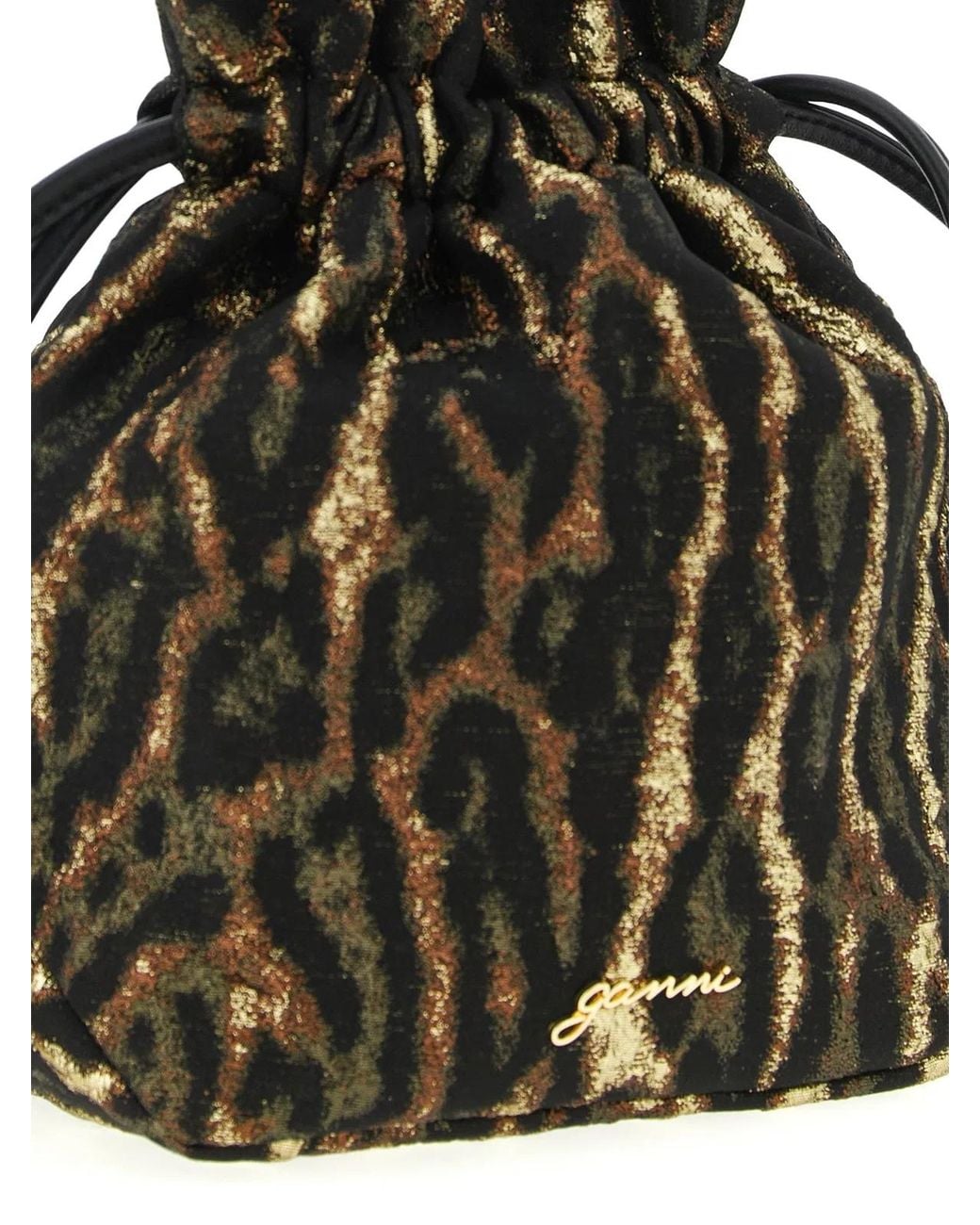 Ganni Black 'Metallic Bou Bucket' Pouch