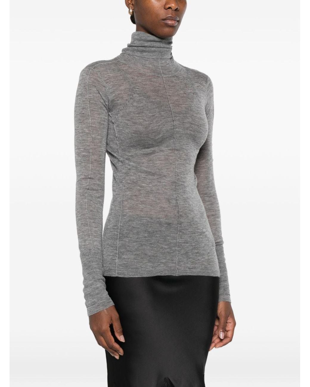 Elisabetta Franchi Gray Melange Rack Cardigan