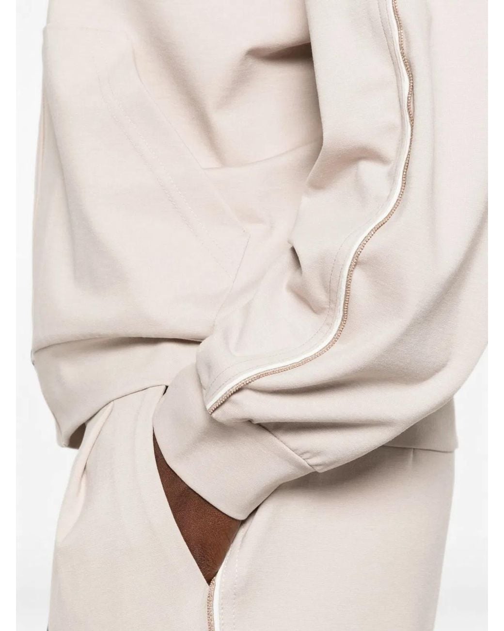 Fabiana Filippi Natural Front Zip Hooded Jacket