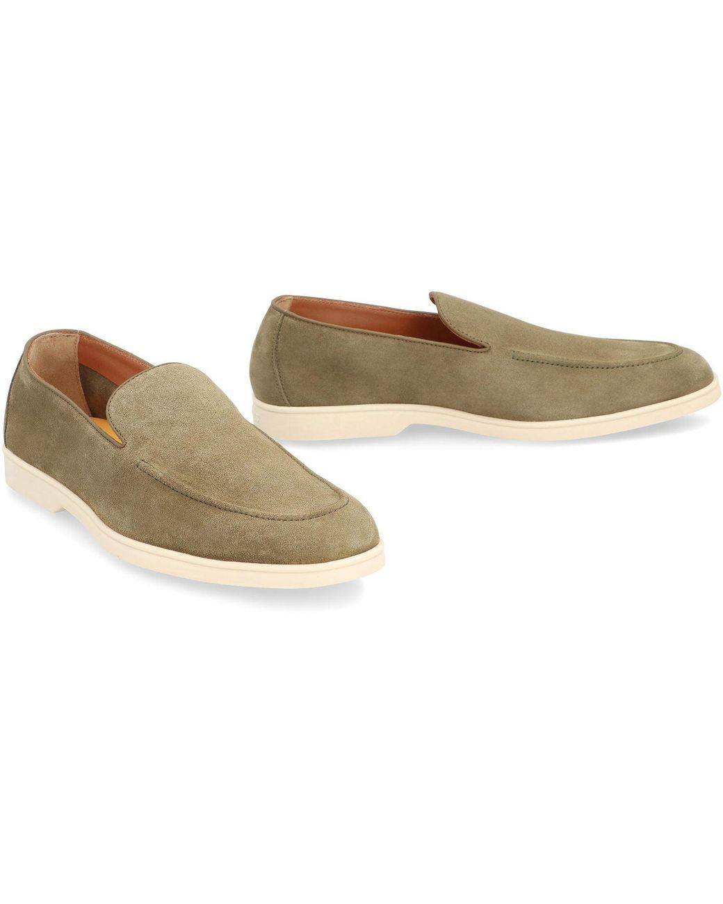 Doucal's Green Suede Loafers for men