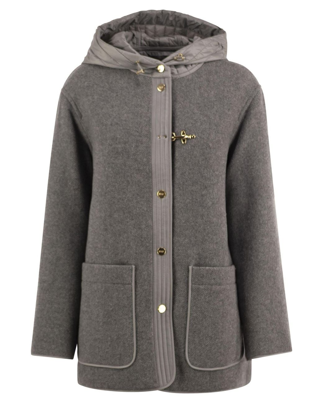 Fay Gray Wool-Blend Coat With Padded Hood
