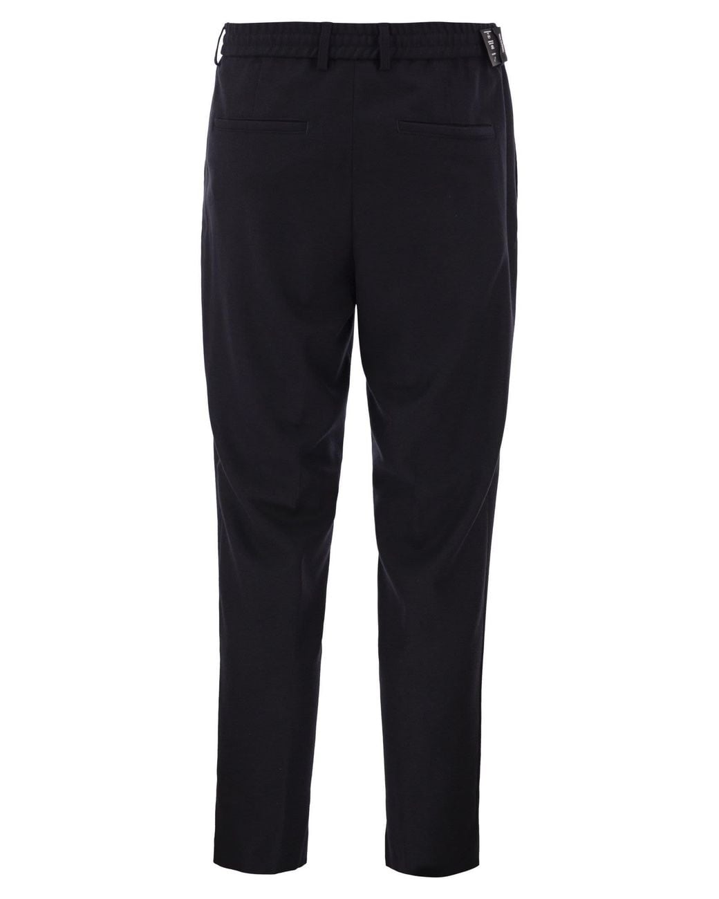 Boss Blue Virgin Wool-Blend Tapered Fit Trousers With Drawstring for men