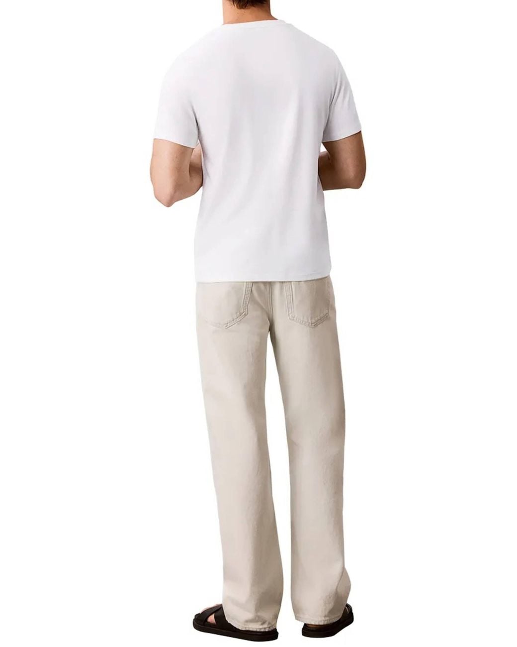 Calvin Klein White T-Shirt Slim Supima Logo Patch for men
