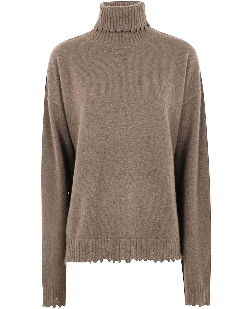 Uma Wang Brown "High Neck Top" Sweater