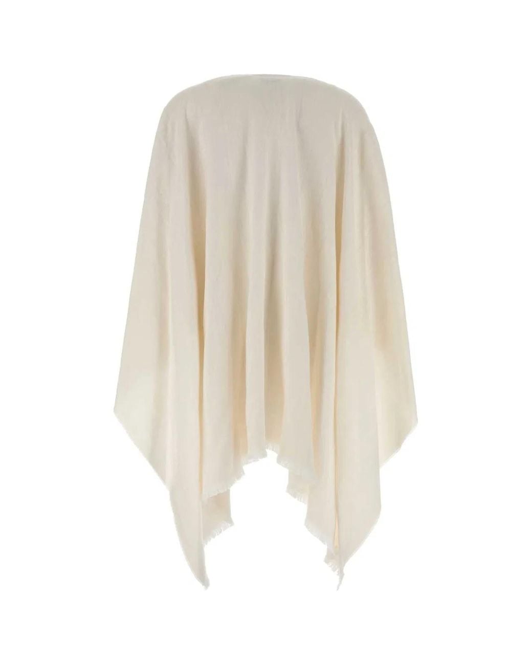 Fendi White Ivory Wool Blend Cape