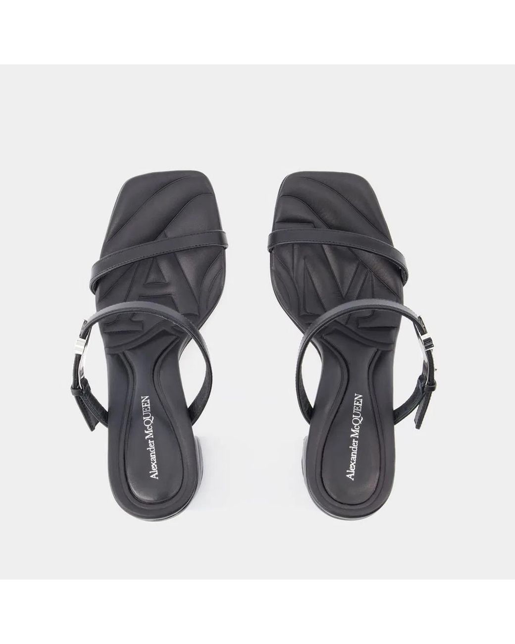 McQueen White Seal Heeled Sandals