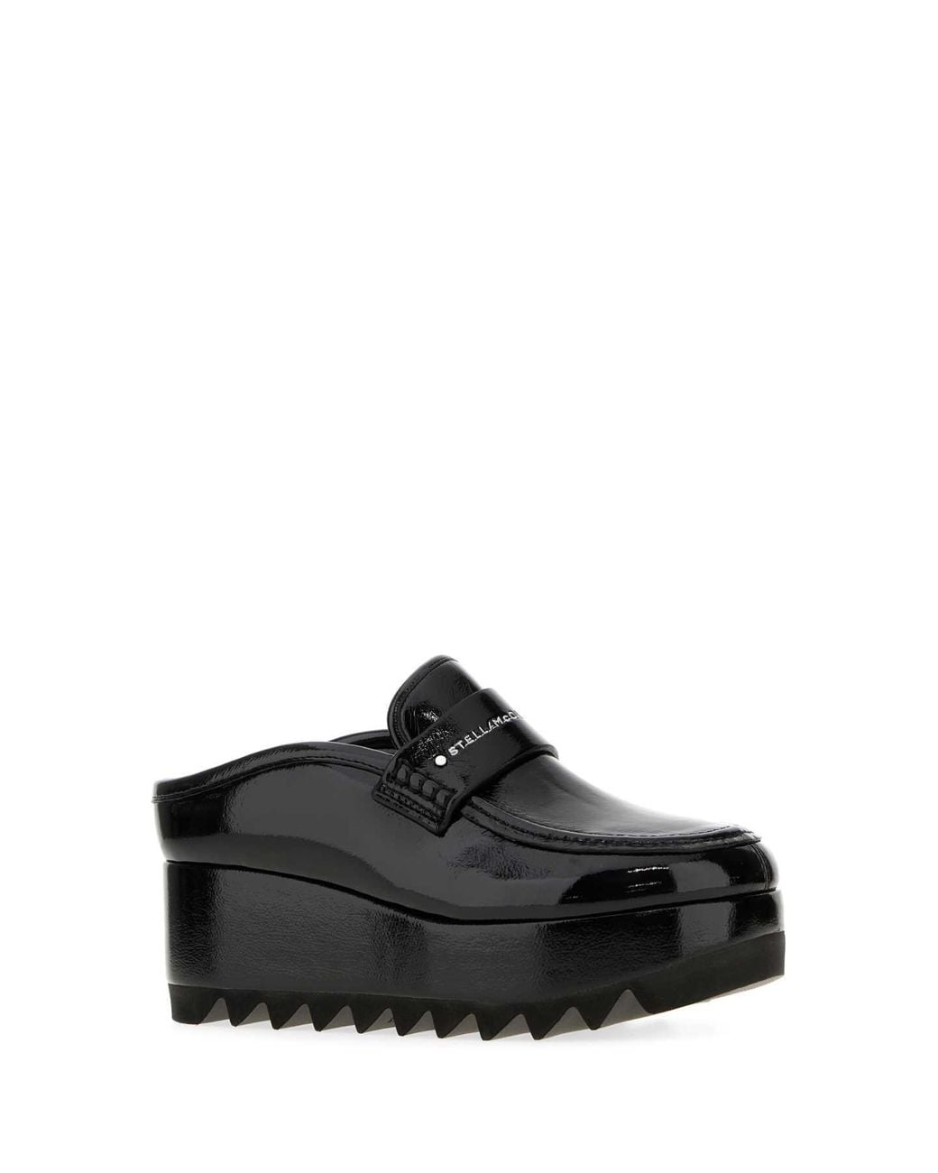 Stella McCartney Black Sneakelyse Cozy Clog Cracked Patent