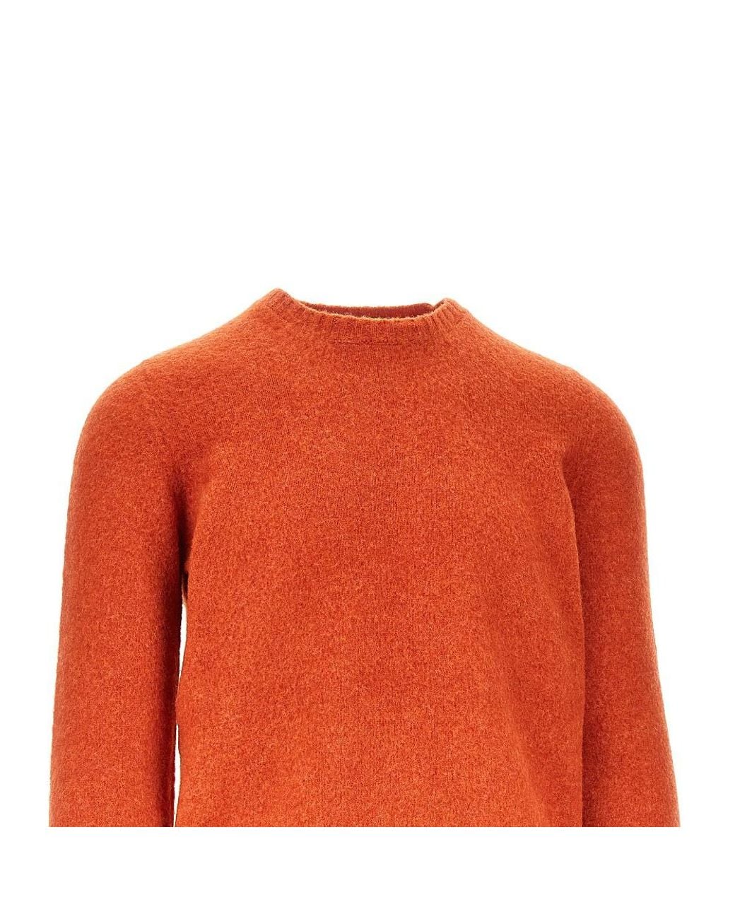 Drumohr Orange Wool Knitted Sweater for men