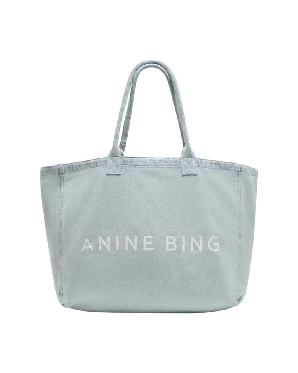 Anine Bing Blue Leo Denim Tote Shopper Bag