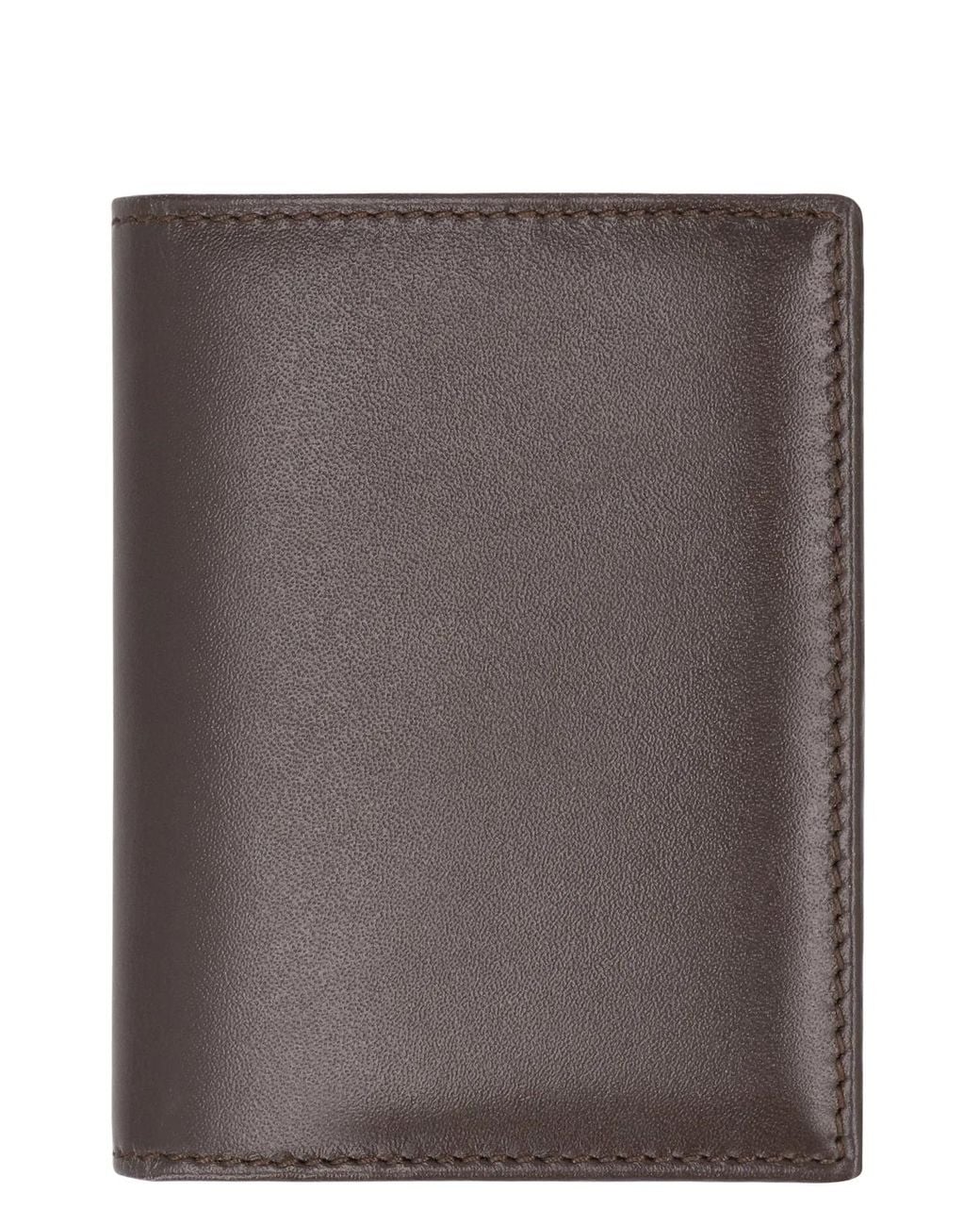 Comme des Garçons Brown Wallet Portefeuille Plié En Cuir Marron