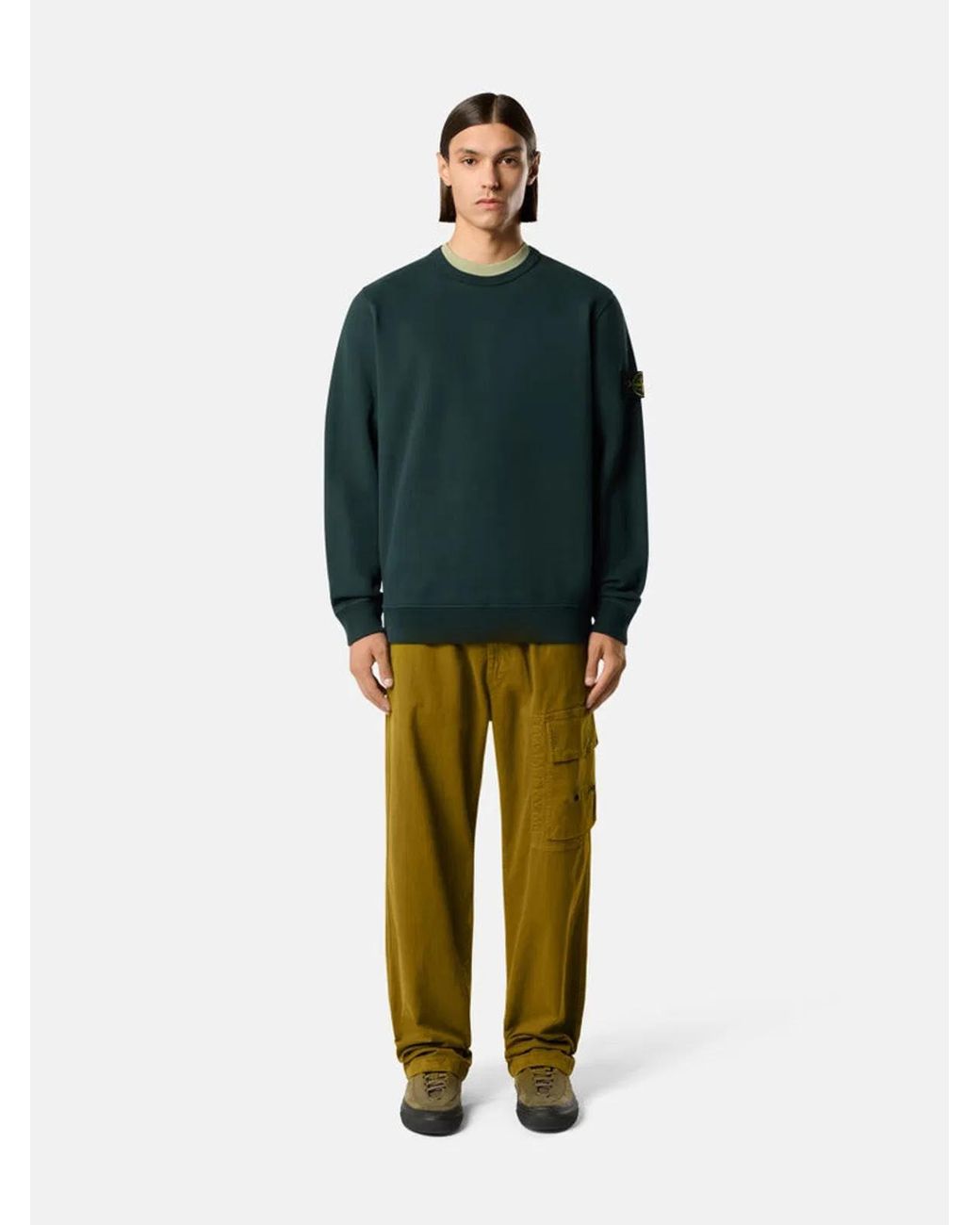 Stone Island Green Crewneck Sweatshirt for men