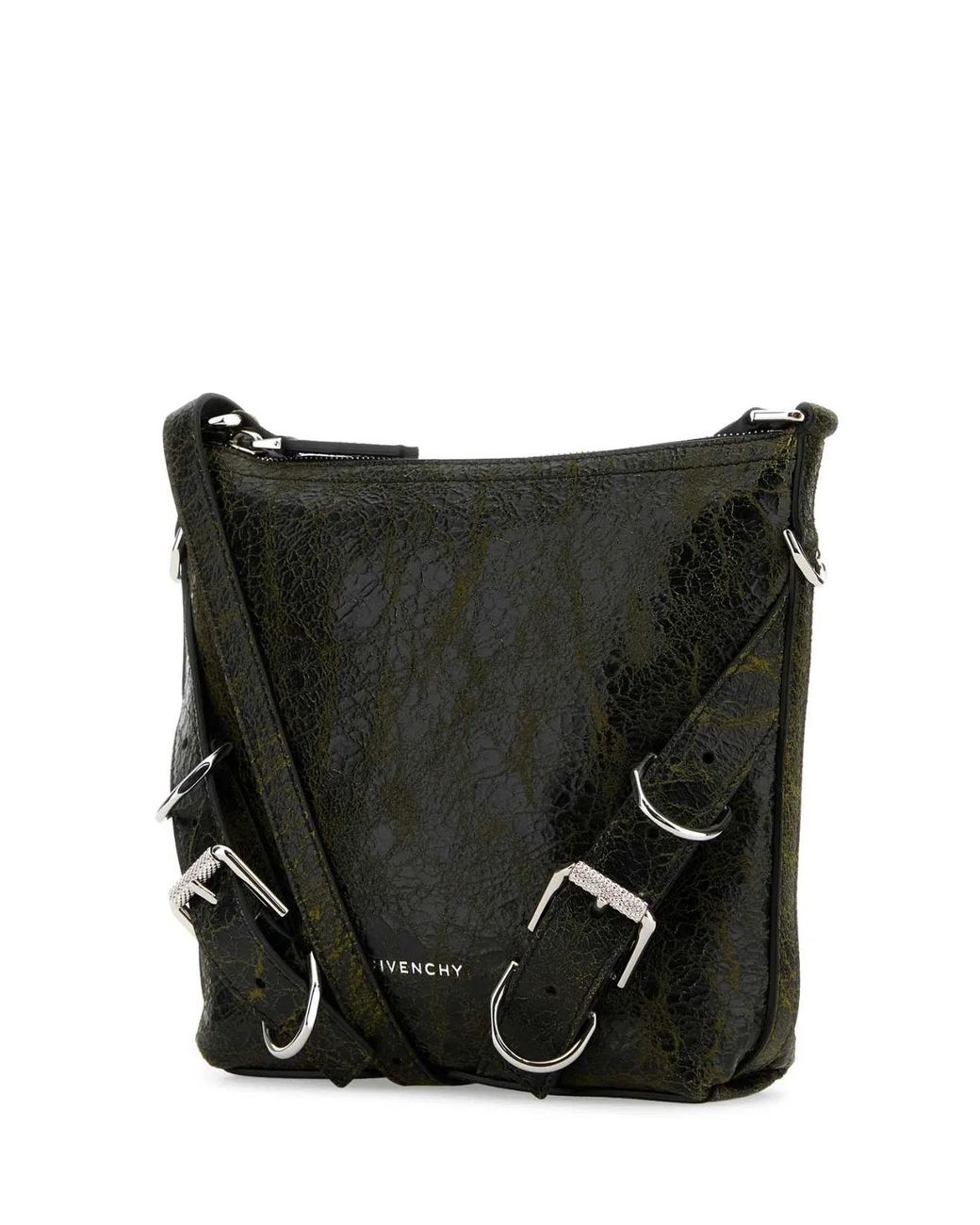 Givenchy Black Two-Tone Leather Voyou Crossbody Bag for men