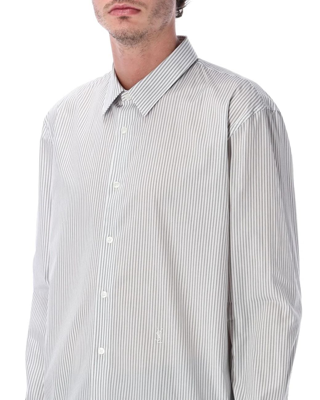 Saint Laurent White Camicia Cassandre for men