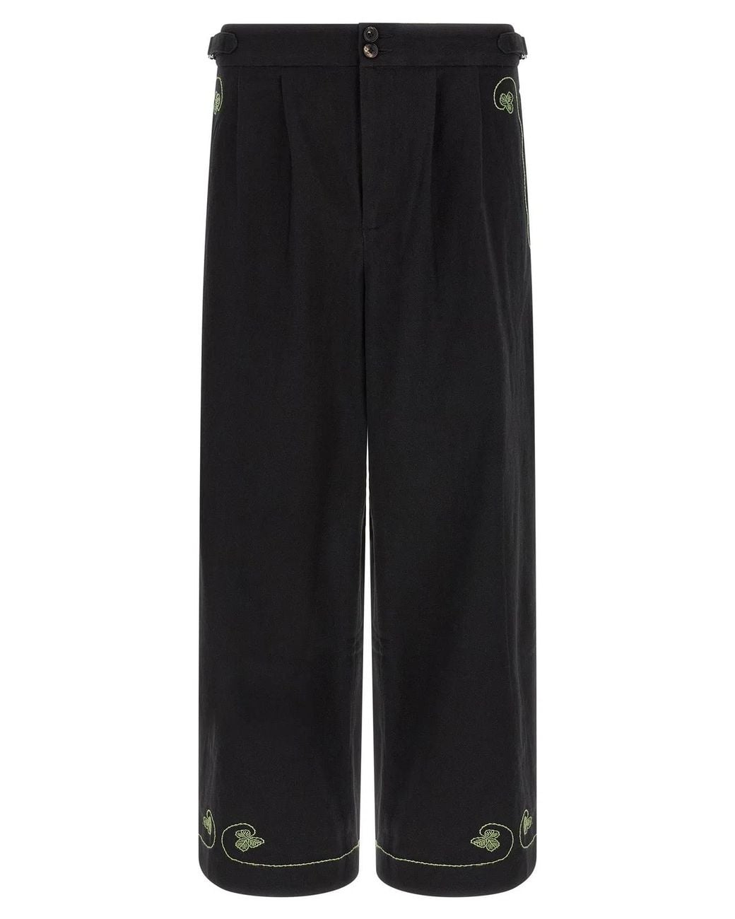 Bode Black 'Lucky Draw' Pants for men