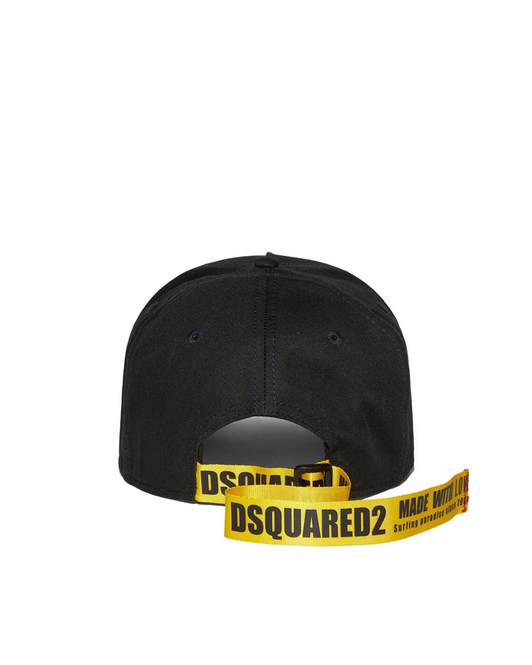 DSquared² Black D2 Patch Logo Baseball Cap for men