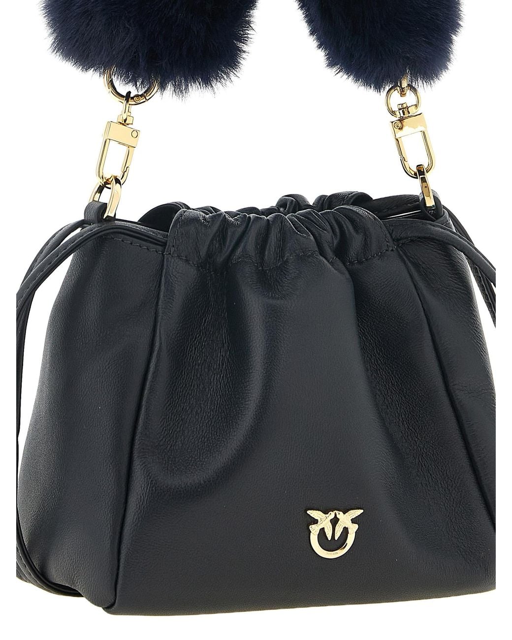 Pinko Blue Nappa Bucket Bag