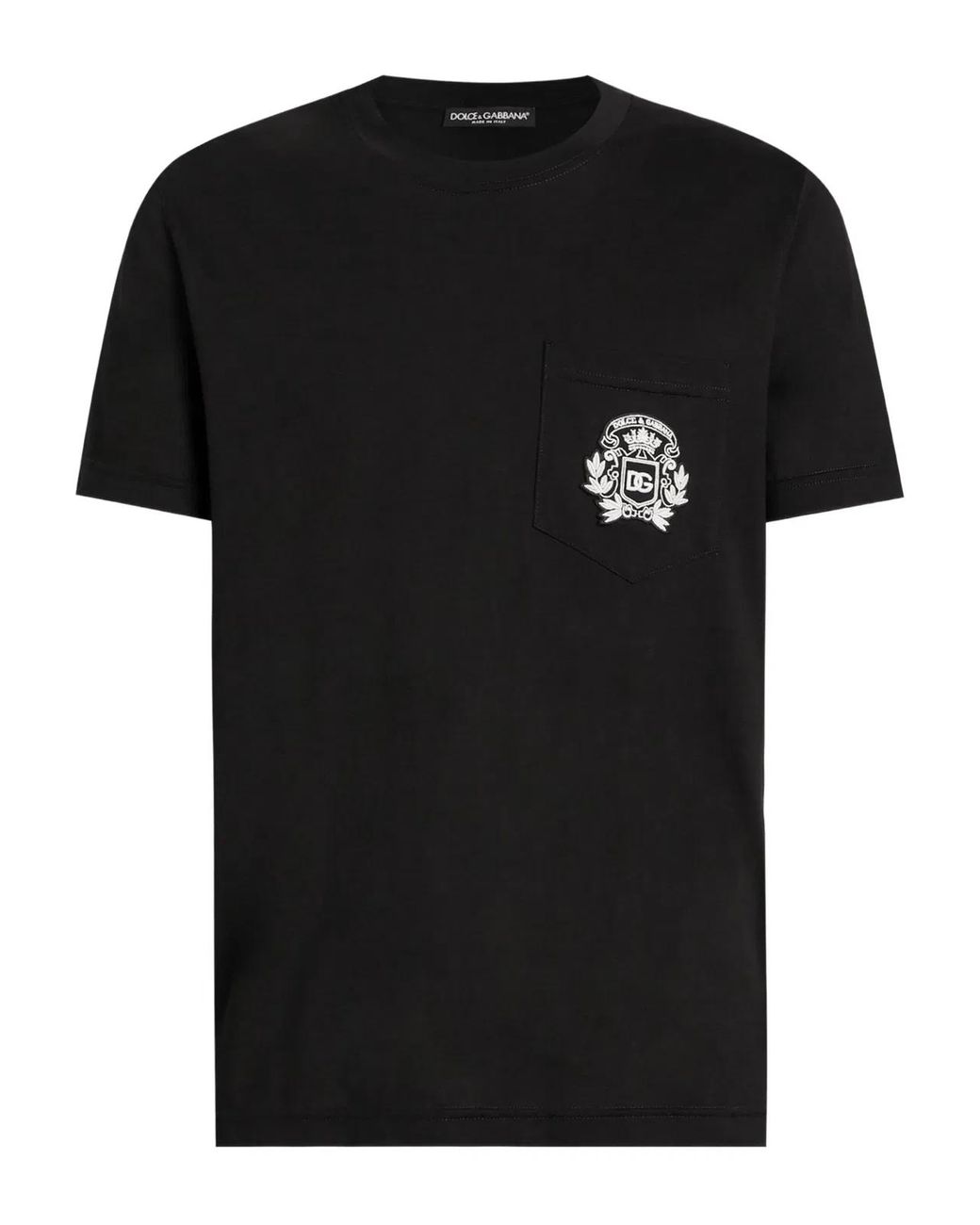 Dolce & Gabbana Black Dolce & Gabbana T-Shirt With Embroidery for men