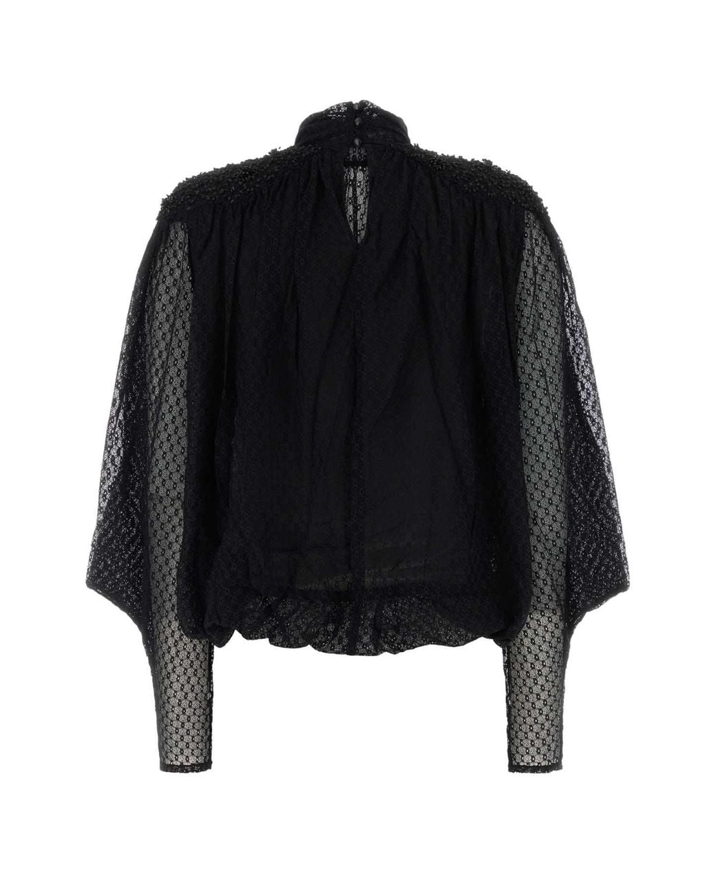 Isabel Marant Black Stretch Lace Oeste Blouse