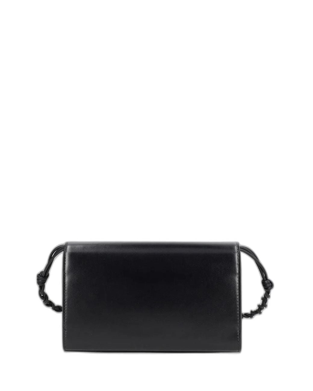 Jil Sander Black Tangle Wallet With Shoulder Strap