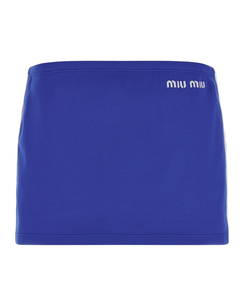 Miu Miu Blue Logo Embroidery Skirt
