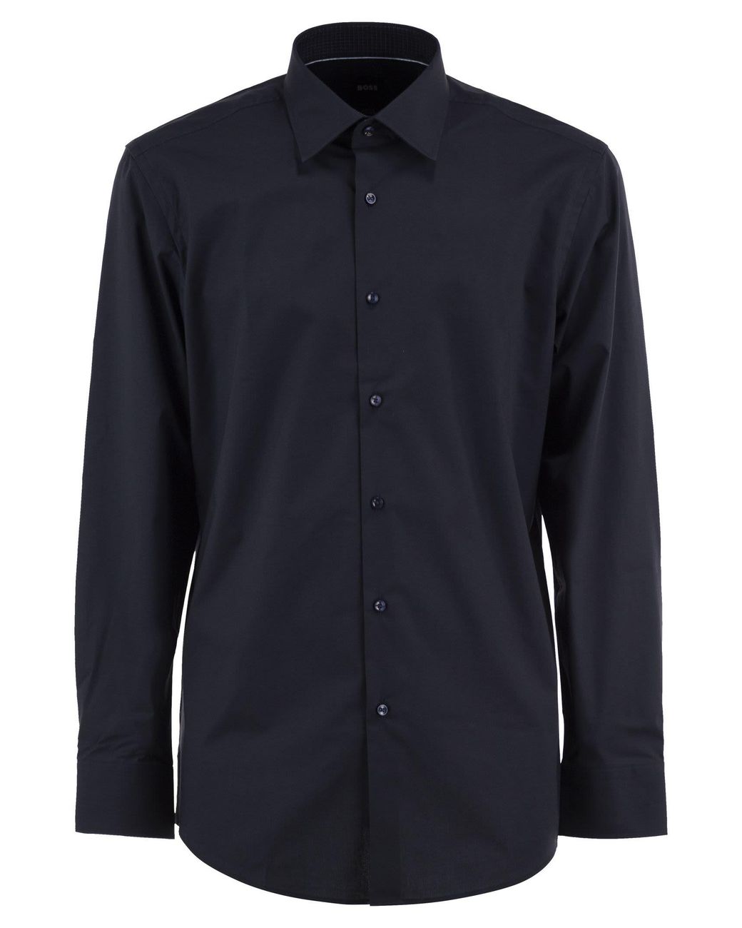 Boss Blue Stretch Cotton Shirt for men