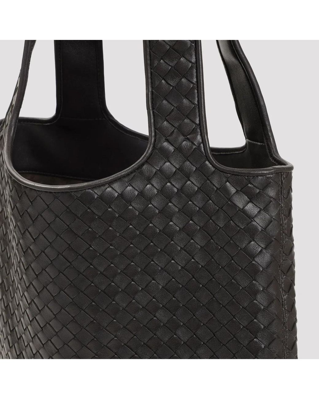 Bottega Veneta Black Leather Intrecciato Weave Two Top Handles Main Compartment Internal Slip Pocket for men