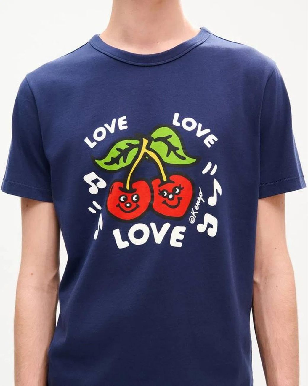 KENZO Blue Crewneck T-Shirt for men