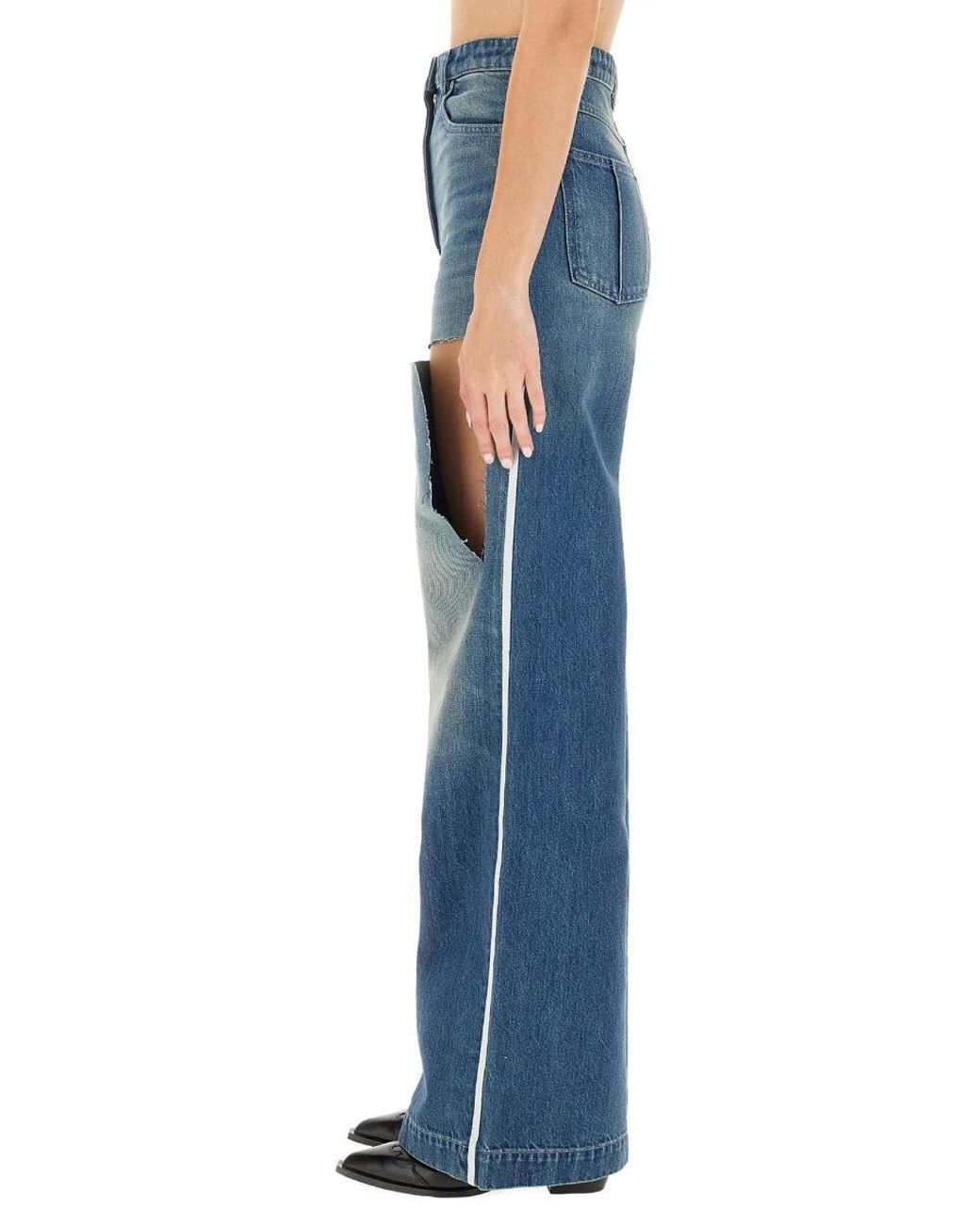 Peter Do Blue Wide-Fit Jeans With High Waist