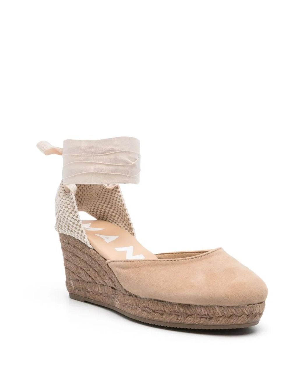 Manebí Natural Manebi Hamptons Suede Low Wedge Espadrilles
