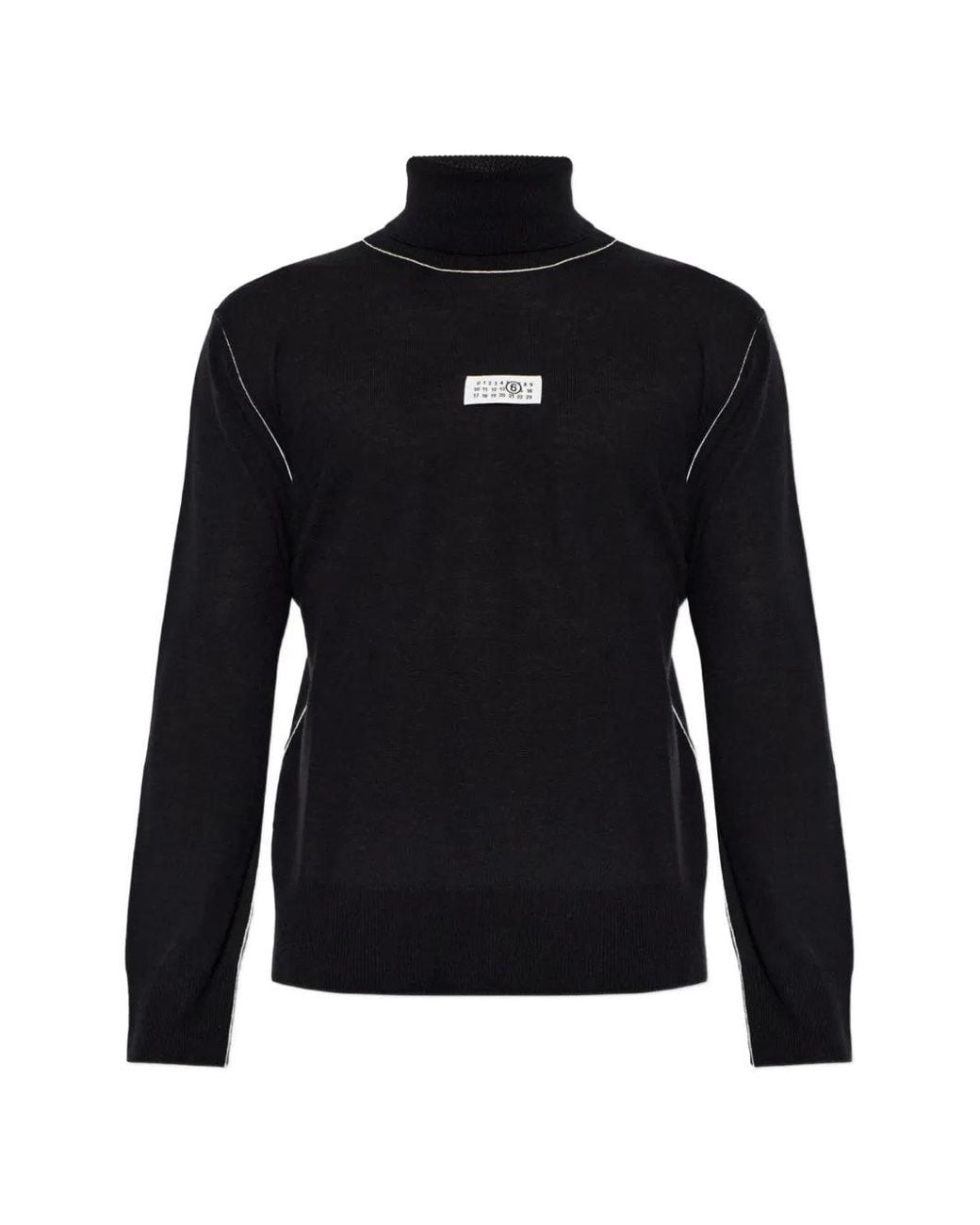 MM6 by Maison Margiela Black Turtelneck Sweater for men
