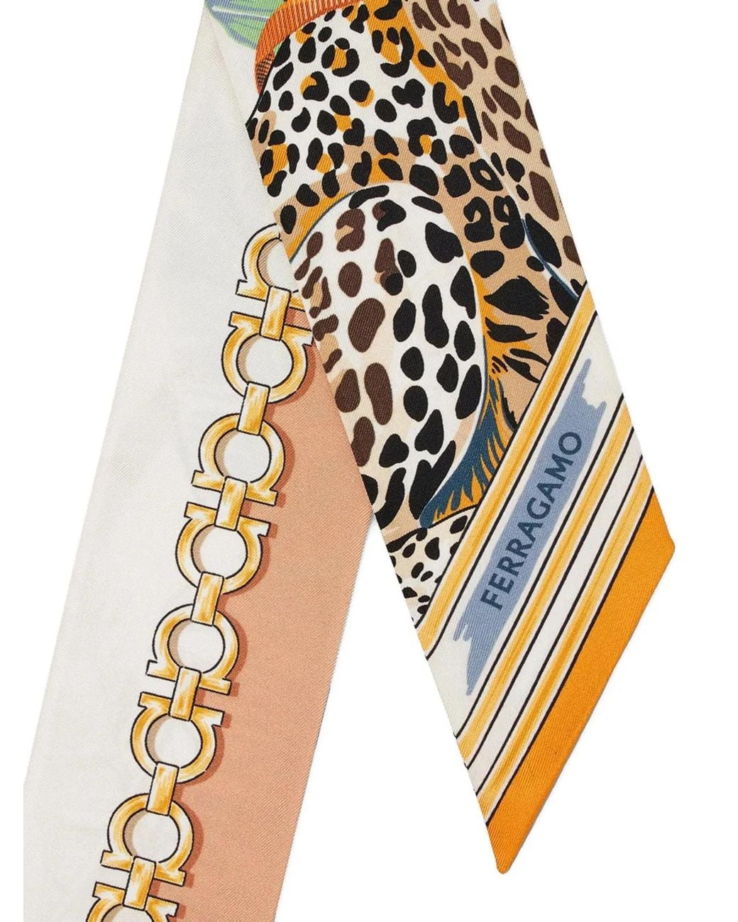 Ferragamo White Felini Print Silk Mini Bandeau