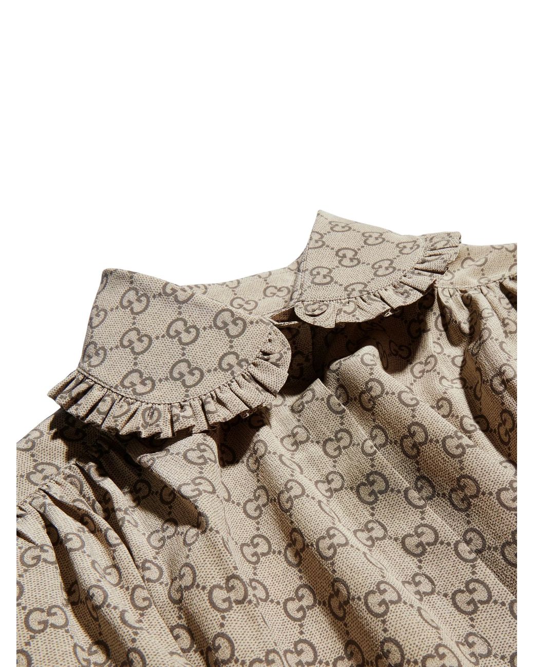 Gucci Natural Printed Silk Crêpe De Chine Shirt