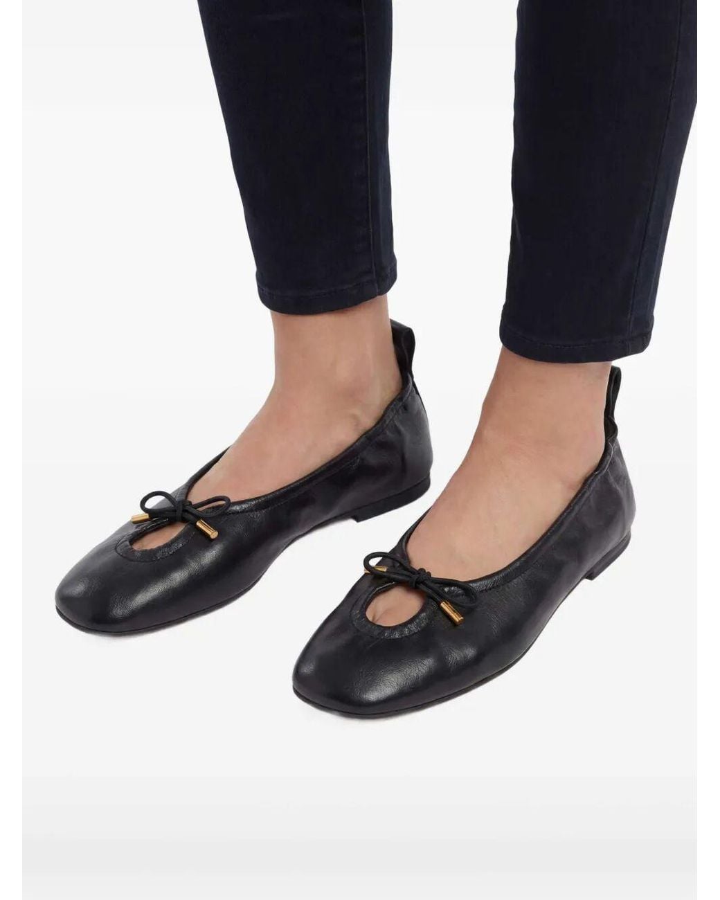 Alohas Black "Rosalind" Leather Ballet Flats