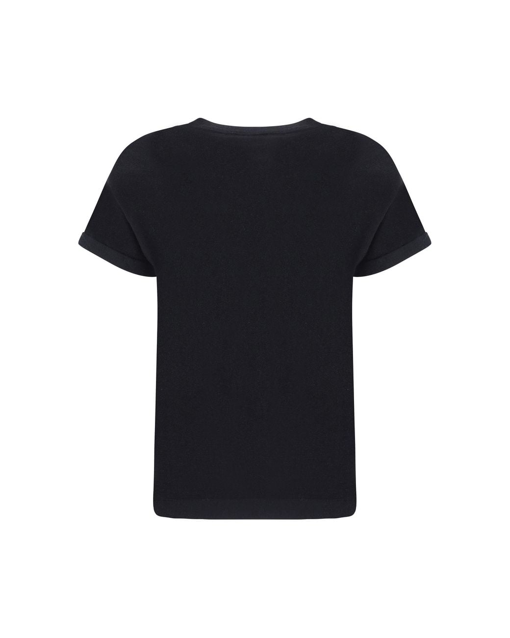 Brunello Cucinelli Black Cashmere Glitter T-Shirt