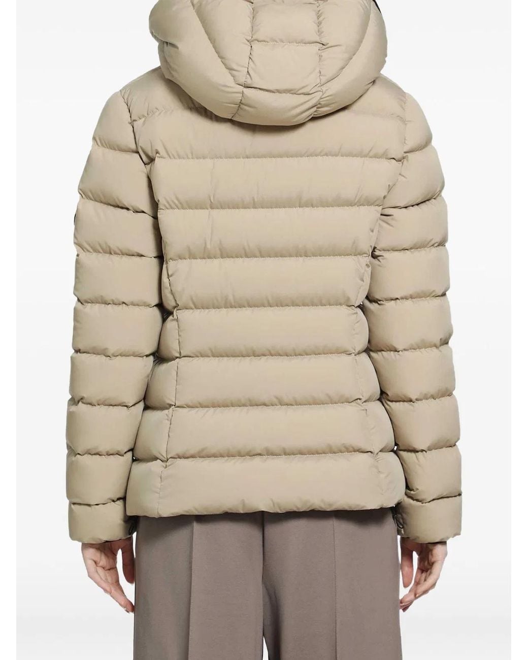 Moncler Natural Herbes Padded Logo-Patch Jacket