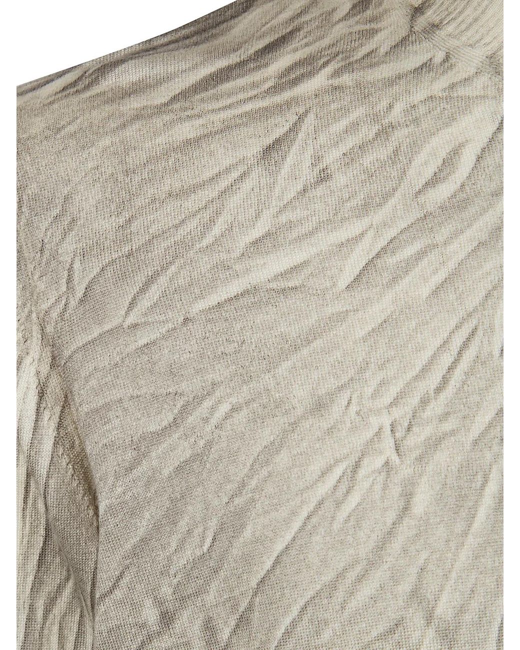 Avant Toi Gray "Flaubert" Crumpled Effect Cashmere And Silk Comfort Pullover for men