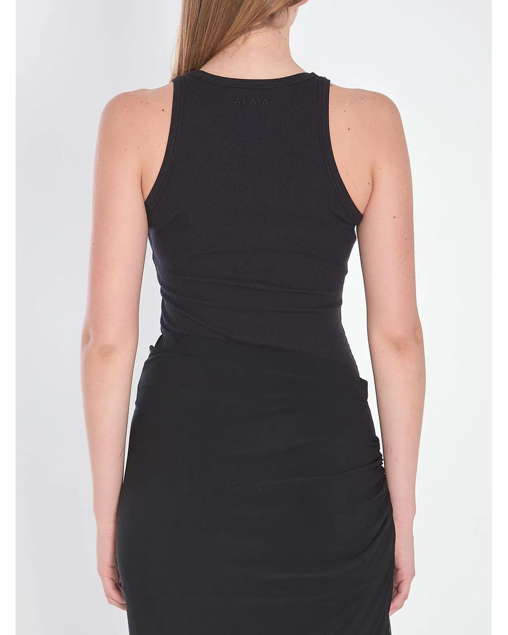 Alaïa Black Alaia Sculpting Rib Jersey Bodysuit